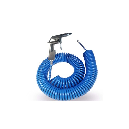 Wąż Spiralny Sprężonego Powietrza 15 m + Pistolet Pneumatyczny Do Przedmuchiwania Zestaw