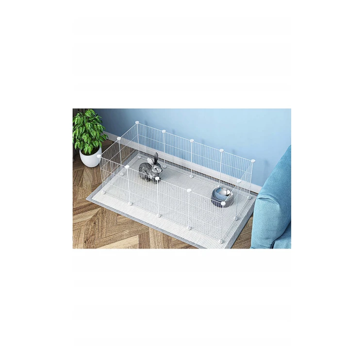 Kojec Modułowy Dla Psa Kota Gryzoni 12 Paneli Metalowy Biały 32x32 cm