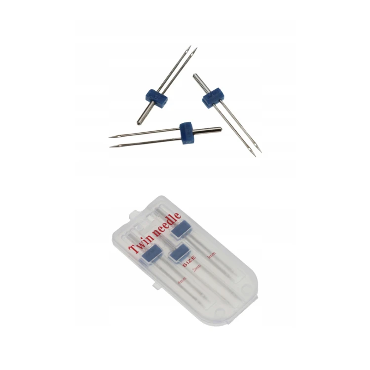 Igły Podwójne Uniwersalne 2 mm 3 mm 4 mm + Stopka Dociskowa 4 el