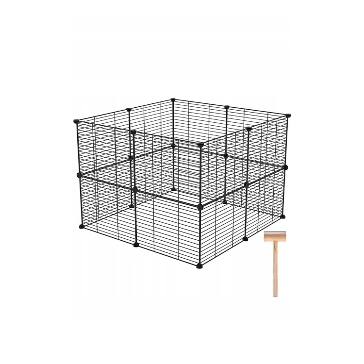 Modułowa Metalowa Klatka Kojec Dla Psa Królika Gryzoni 16 Paneli 32x32 cm