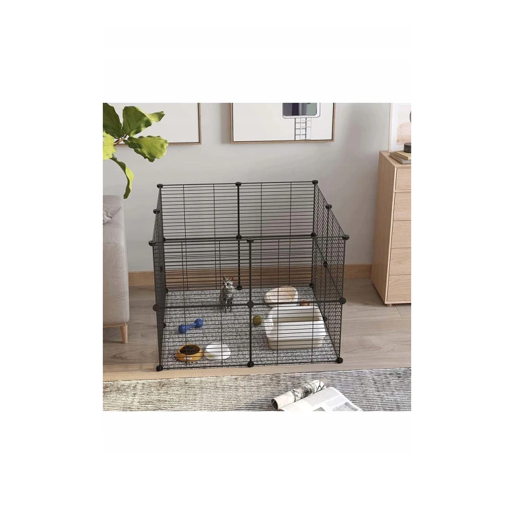 Modułowa Metalowa Klatka Kojec Dla Psa Królika Gryzoni 16 Paneli 32x32 cm