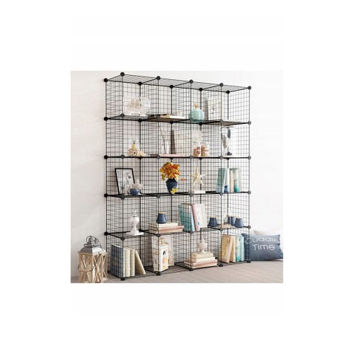 Regał Metalowy Modułowy Organizer Druciany 20 Półek 33x33 cm Szafka