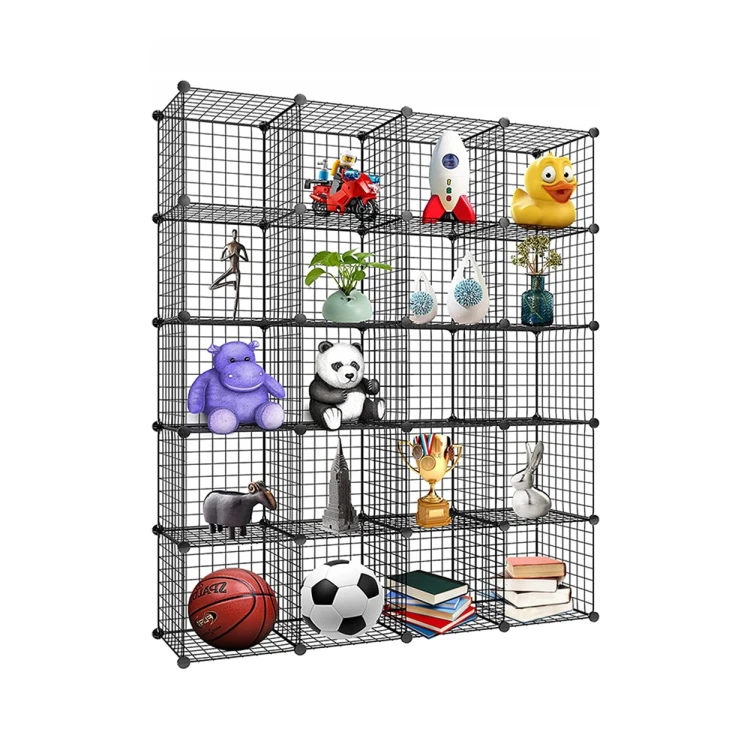 Regał Metalowy Modułowy Organizer Druciany 20 Półek 33x33 cm Szafka
