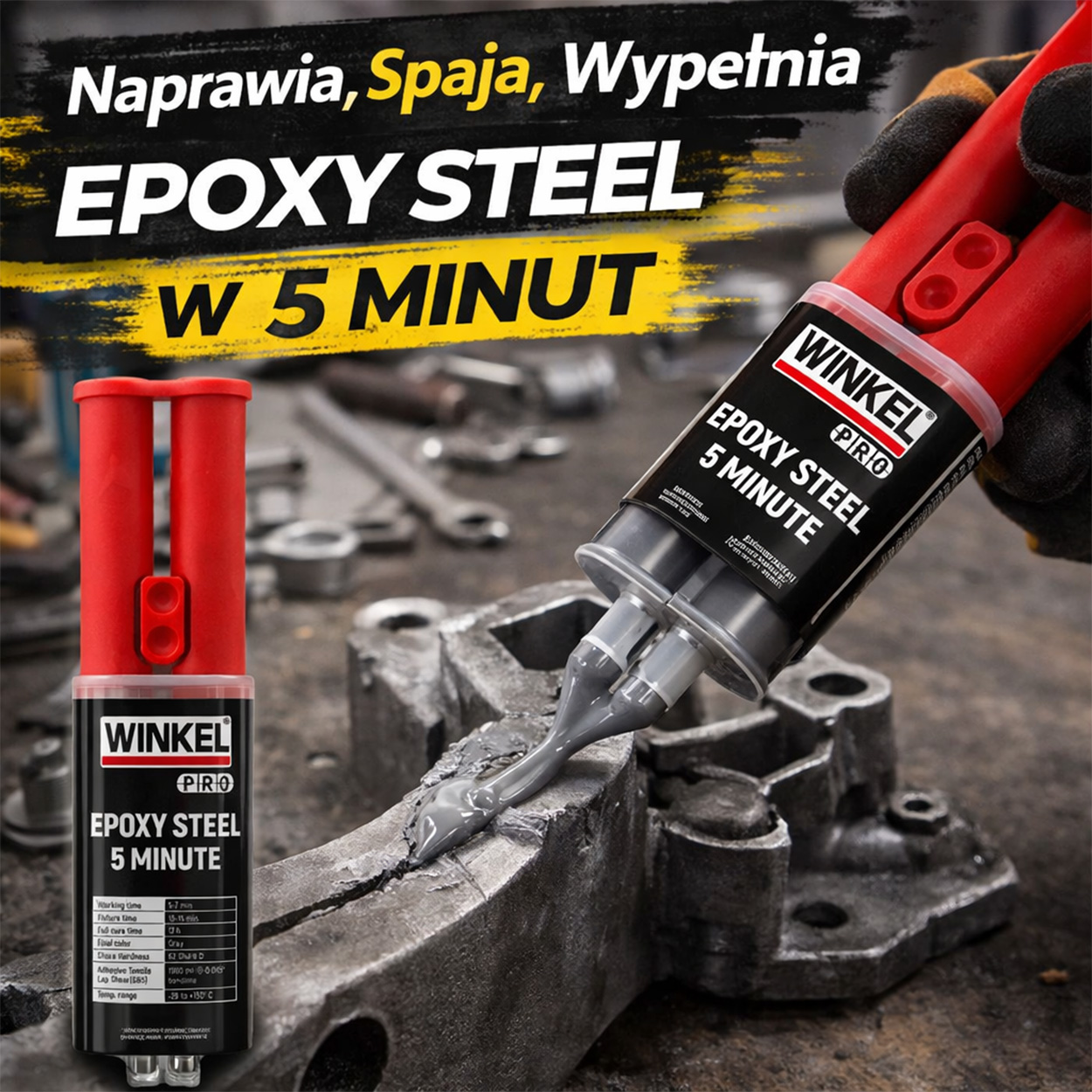 steel epoxy being used on metal