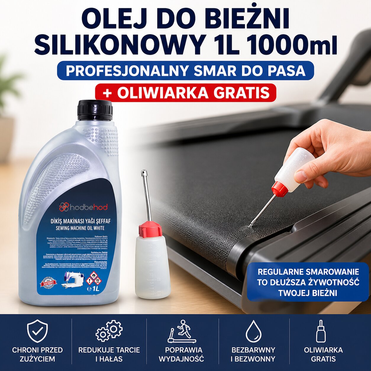 Olej Do Maszyn Do Szycia 1L Silikonowy Uniwersalny + Oliwiarka GRATIS