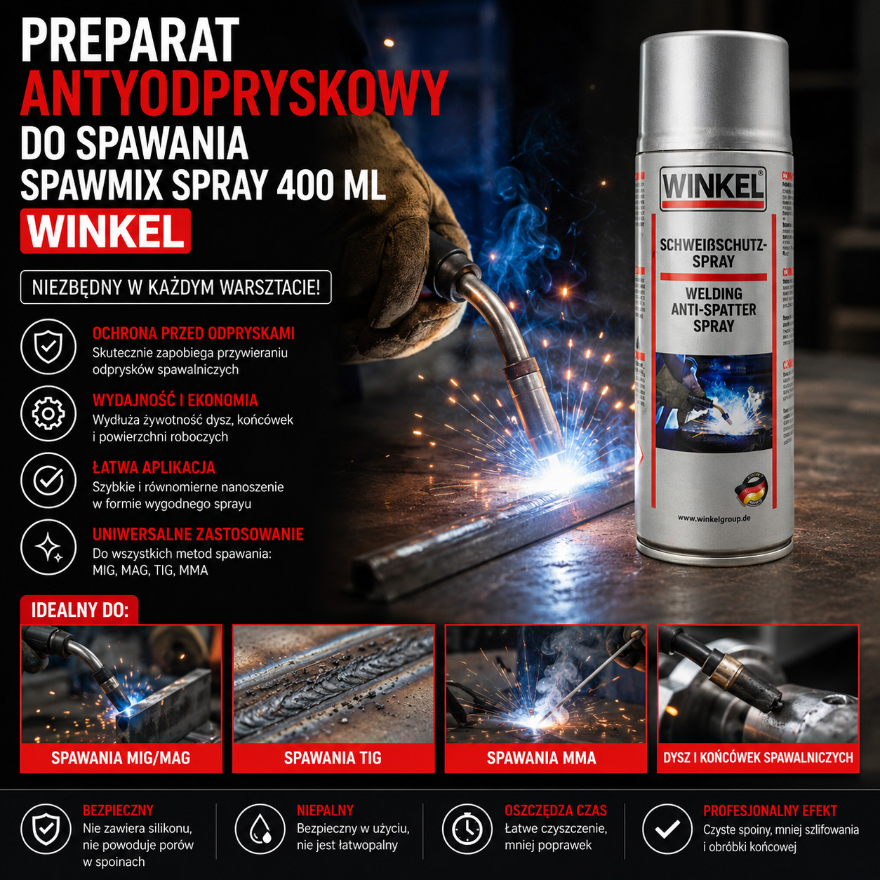 Preparat Antyodpryskowy Do Spawania Spawmix Spray 400 ml WINKEL