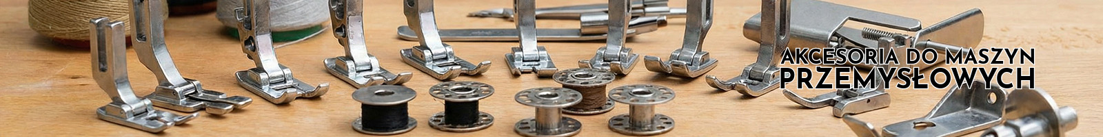 sewing machine accessories on a table.