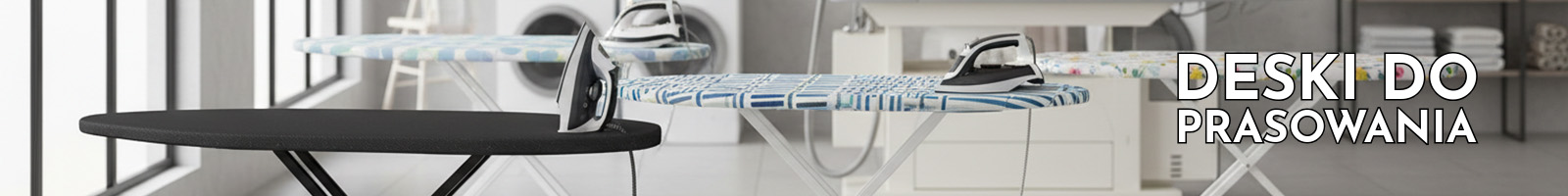ironing boards in a well lit room
