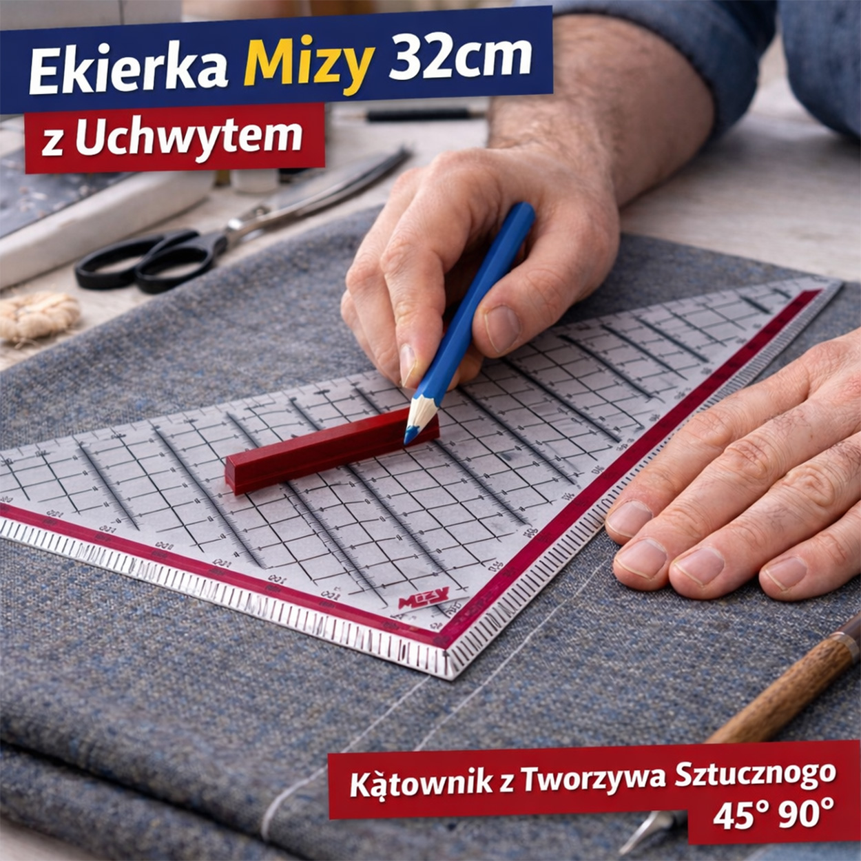 a man using triangular ruler