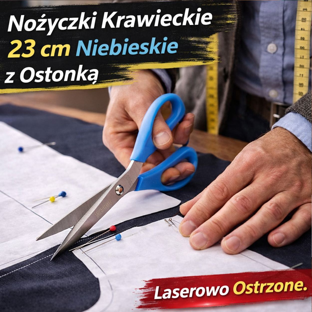 scissors being used by a tailor