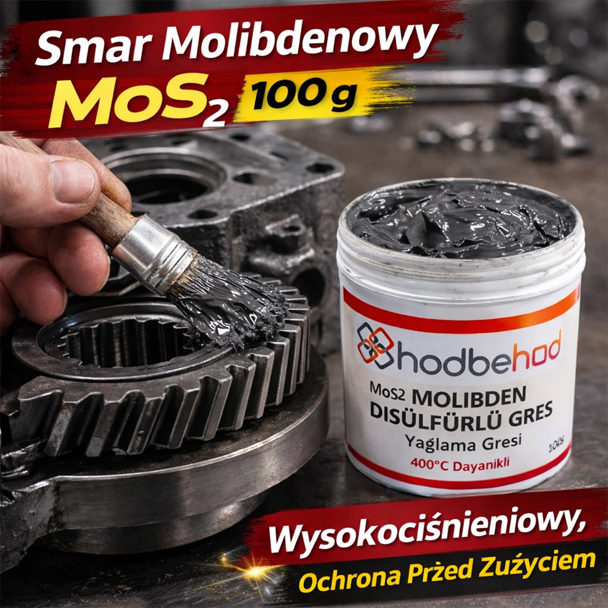 a man using a brush to grease gears