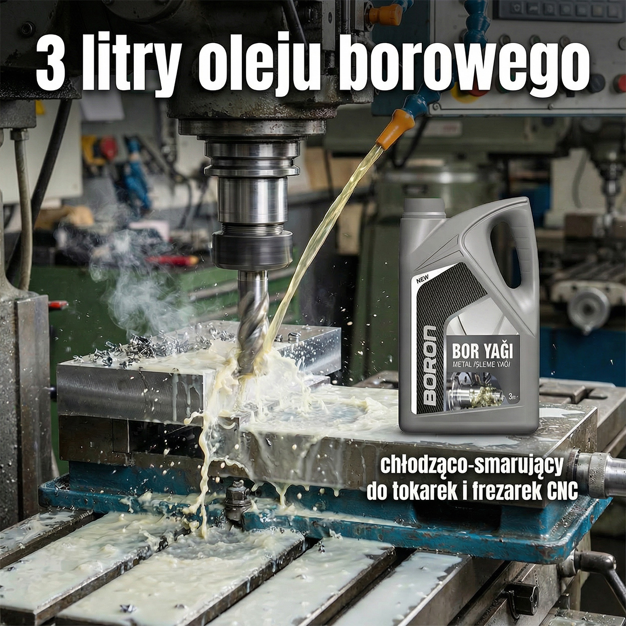 oil next to a milling machine