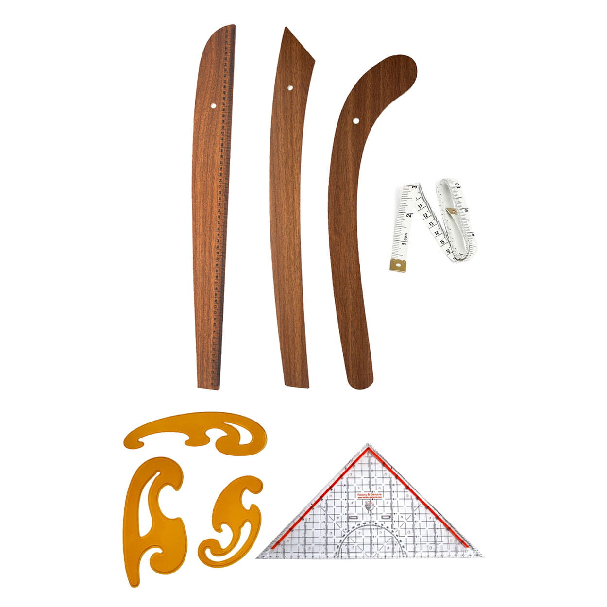 Zestaw Linijek Krawieckich 6szt.–Krzywiki, Miary, Geoderki Szycie Hobby-1