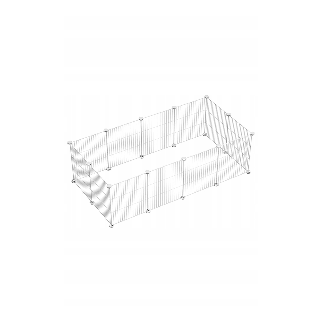 Kojec Modułowy Dla Psa Kota Gryzoni 12 Paneli Metalowy Biały 32x32 cm